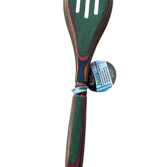 PAKKA Island Bamboo 12" slotted spoon kitchen utensil NEW - Picture 2 of 4